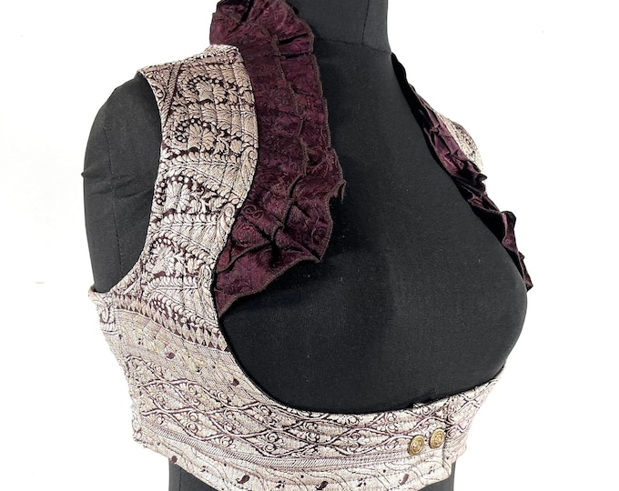 L. Underbust Corset Top Bustier. Silk Brocade SKU:443-7198