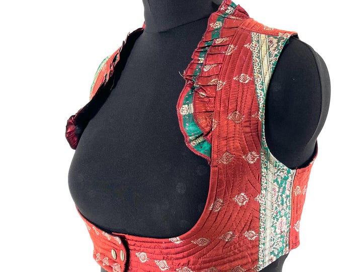 3XL Underbust Corset Bustier Top in Silk Brocade.  SKU:446-8924
