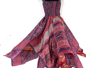 Aurora Long Summer Silk Fairy Dress - Tall Girl Sundress (SKU:902-9212)