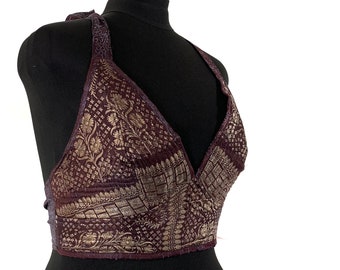 2XL Phoenix Tribal Top - New cut silk brocade halter top (SKU:1026-5961)