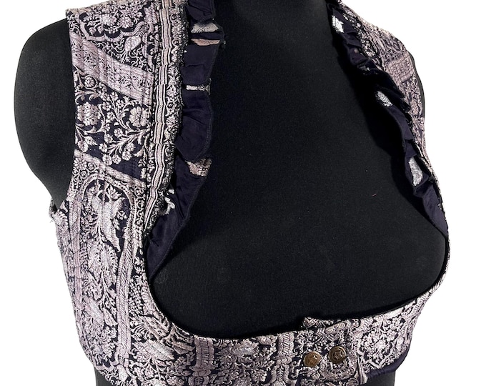 3XL Underbust Corset Bustier Top in Silk Brocade.  SKU:446-8201