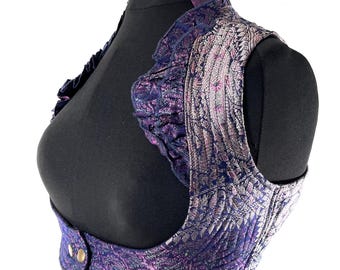 L. Underbust Corset Bustier Silk Brocade Top  SKU:443-9002