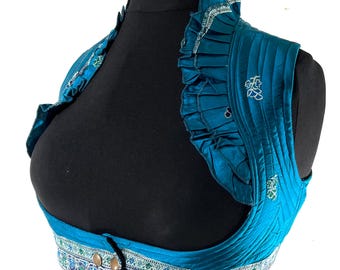 L. Underbust Corset Bustier Silk Brocade Top  SKU:443-9003