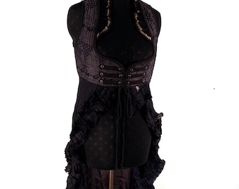 2XL. Alaxi Bustier Dress; Under-bust Corset Dress in Vintage Silk Brocade.  SKU: 2115-8090