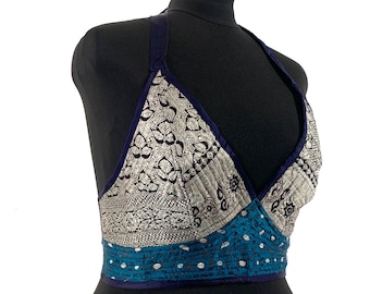 4XL. Phoenix Tribal Top. New cut in Up-cycled Silk brocade. Big Cleavage. SKU:1028-5911