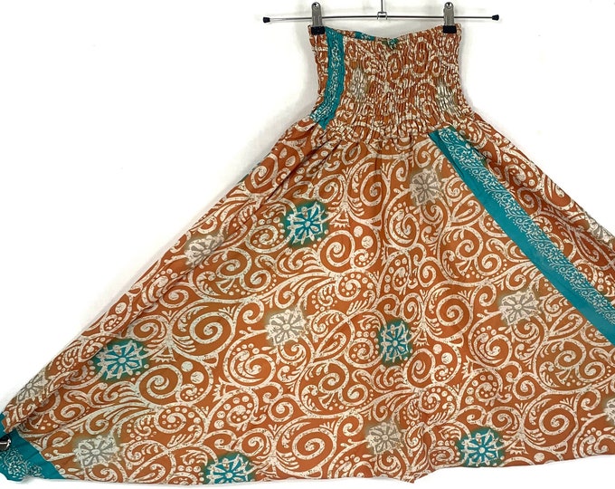 Harem Pants, One size in Silk. Drop Crotch Afghani Pants, Ali Baba, Aladdin, Afghan, Yoga Trousers UNISEX SKU:880-5232