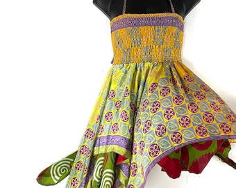 Gina Plus size, Fairy Dress Long 38" in Summer Silk (An ideal Maternity, Tall Girl Dress) SKU:906-7337