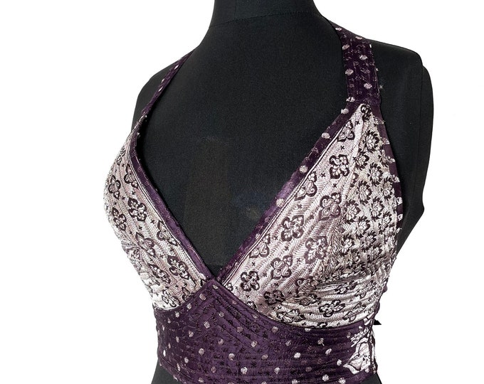 S. Phoenix Tribal Top. New cut in Silk brocade. SKU:1022-5991