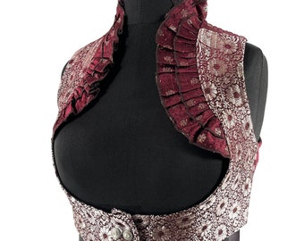 M. Under bust Corset Bustier Silk Brocade Top  SKU:442-7195