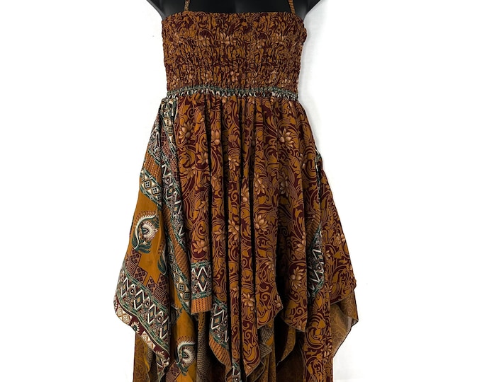 Lara Plus size, Fairy Dress Long 43" in Summer Silk (An ideal Maternity, Tall Girl Dress) SKU:905-7822