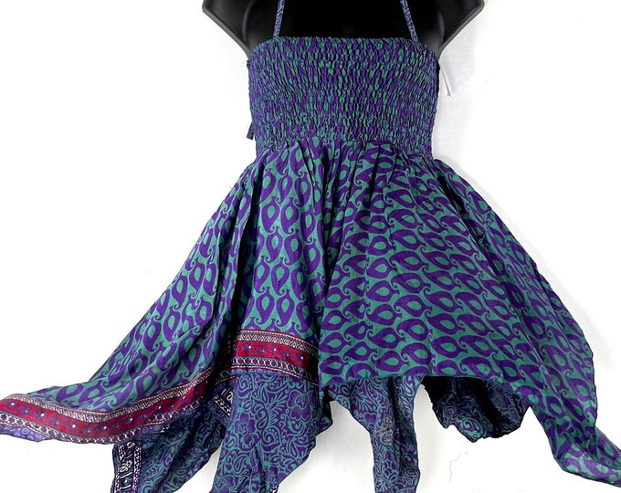 Gina Plus size, Fairy Dress Long 38" in Summer Silk (An ideal Maternity, Tall Girl Dress) SKU:906-7334