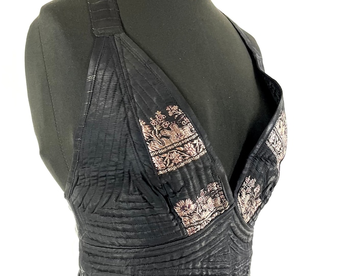 S Phoenix Tribal Top. New cut in Silk brocade. SKU:1022-7654