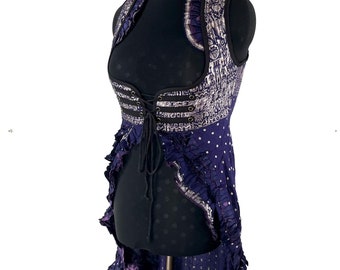 XL Alaxi Bustier Dress; Under-bust Corset Dress, Vintage Silk Brocade SKU:2114-8154