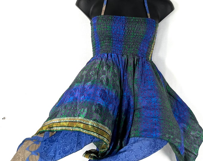Gina Plus size, Fairy Dress 38" Long  in Summer Silk (An ideal Maternity, Tall Girl Dress) SKU:906-7842