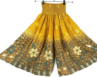 Estrella Short Leg Culottes in Summer Silk, One Size Elasticated Waist Trousers (Wide Leg Palazzo Pants) SKU:821-7402