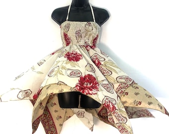 Isla Teenager Silk Fairy Dress; Length 28" (71cm) One size (Boho Short Girl Summer Festival Dress)