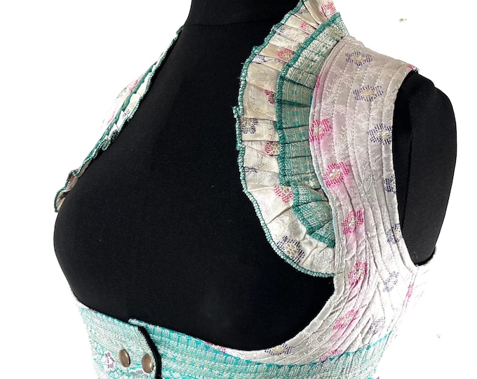 L. Underbust Corset Bustier Silk Brocade Top  SKU:443-9004