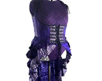 6XL Elisa Corset Dress in Silk Brocade with long body. SKU:2004-10211