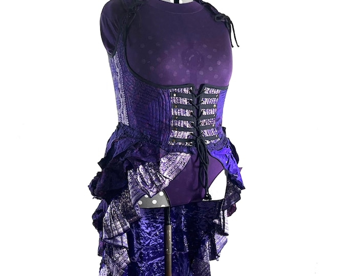 6XL Elisa Corset Dress in Silk Brocade with long body. SKU:2004-10211