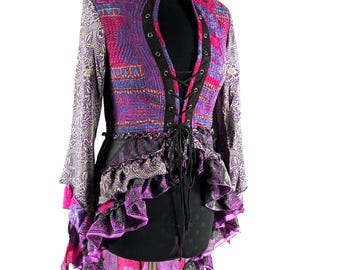 XL Seraphina Corset Dress, Silk, Long Sleeves.  SKU:1008-7174