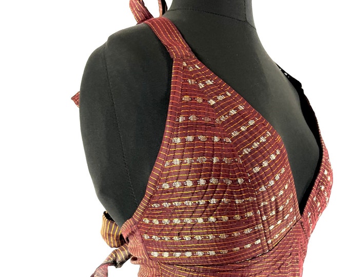 S Phoenix Tribal Top. New cut in Silk brocade. SKU:1022-7657