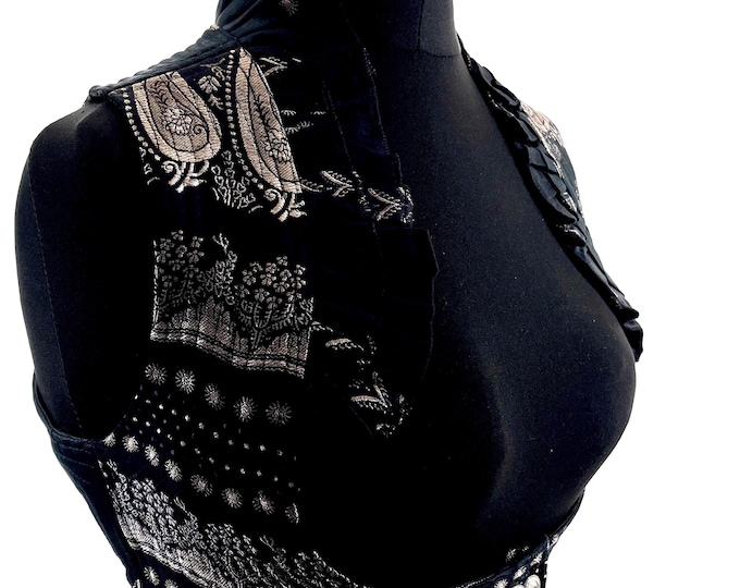 M. Underbust Corset Bustier Silk Brocade Top  SKU:442-8256