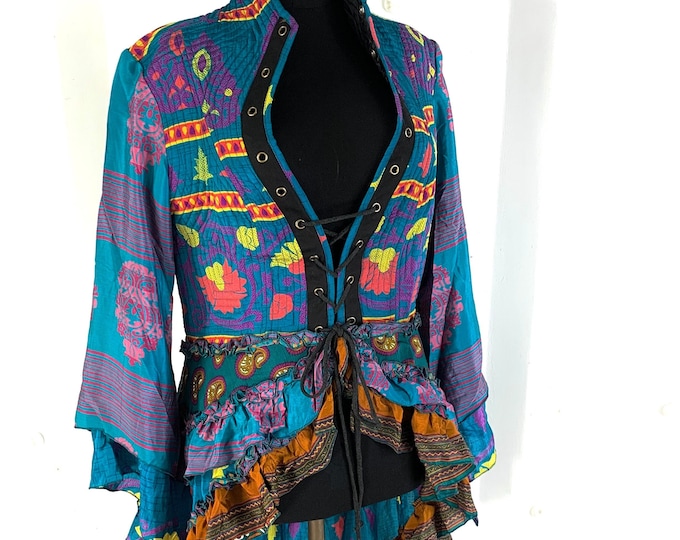 2XL. Seraphina Corset Dress, Silk, Long Sleeves.  SKU:1009-1971