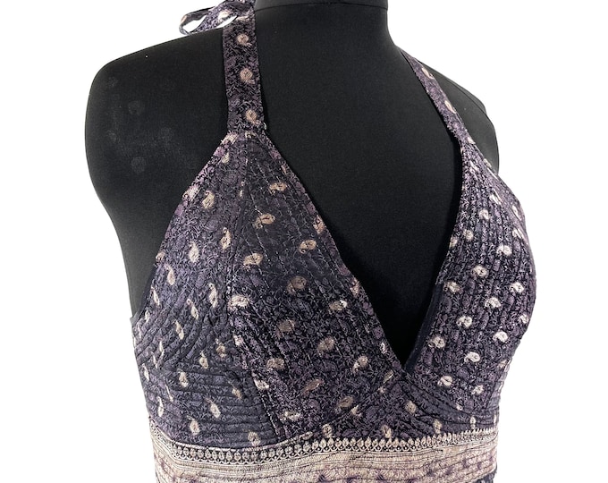 2XL Phoenix Tribal Top - New cut silk brocade halter top (SKU:1026-7691)