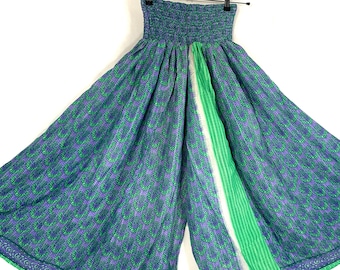 2XL. Corlissa Culottes in Summer Silk. Plus Plus Size Elasticated Waist, Great for a fuller figure. (Wide Leg Palazzo Pants) SKU:837-5193