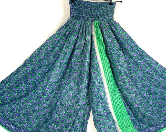 2XL. Corlissa Culottes in Summer Silk. Plus Plus Size Elasticated Waist, Great for a fuller figure. (Wide Leg Palazzo Pants) SKU:837-5193