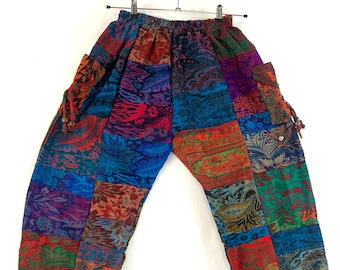 Patchwork Blanket Harem Pants. One size. Warm Baggy Trousers. Women, Men, Unisex. Perfect for chilly days and evenings. SKU:790-5582