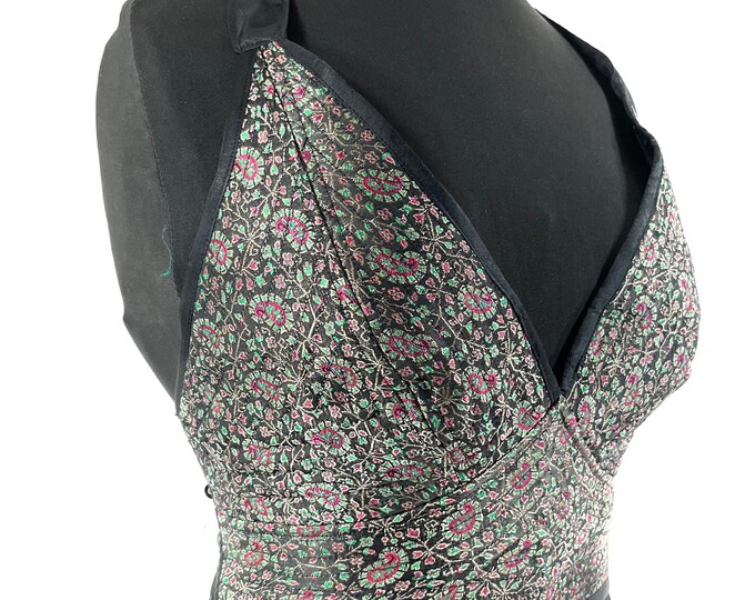 M. Phoenix Tribal Top. New cut. Silk brocade, Steampunk Pagan, Bohemian, Larp, Goth, Celtic crop top SKU:1023-7645