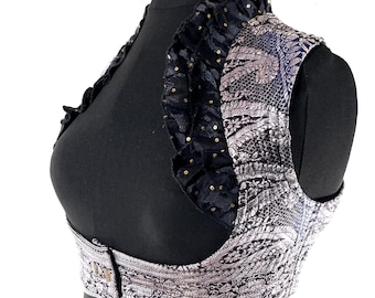 L. Underbust Corset Bustier Silk Brocade Top  SKU:443-9008