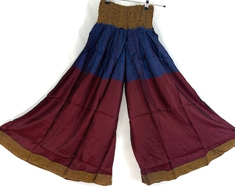 Eloise Culottes. Summer Silk, One size Elasticated Waist. Palazzo Pants (830-3058)