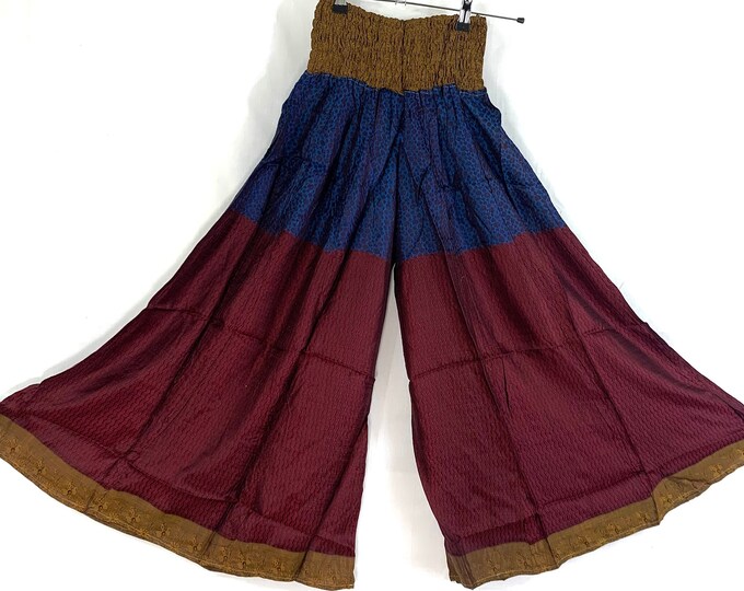 Eloise Culottes. Summer Silk, One size with Elasticated Waist. Palazzo Pants, Wide Leg, Flow pants