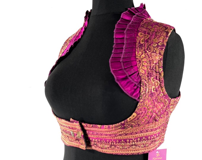 L. Underbust Corset Bustier Silk Brocade Top  SKU:443-7202