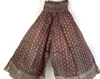 Felicity Culottes. Silk brocade. One size with Elasticated Waist. Palazzo pants. Wide Leg Trousers SKU:810-4746