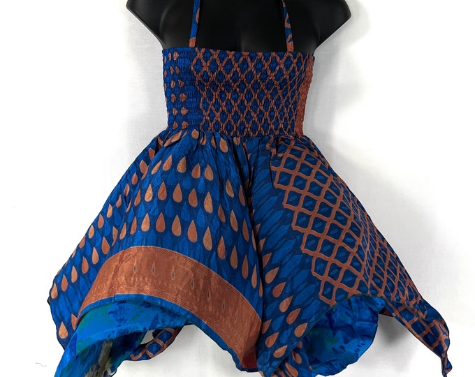 Gina Plus size, Fairy Dress 38" Long  in Summer Silk (An ideal Maternity, Tall Girl Dress) SKU:906-7857