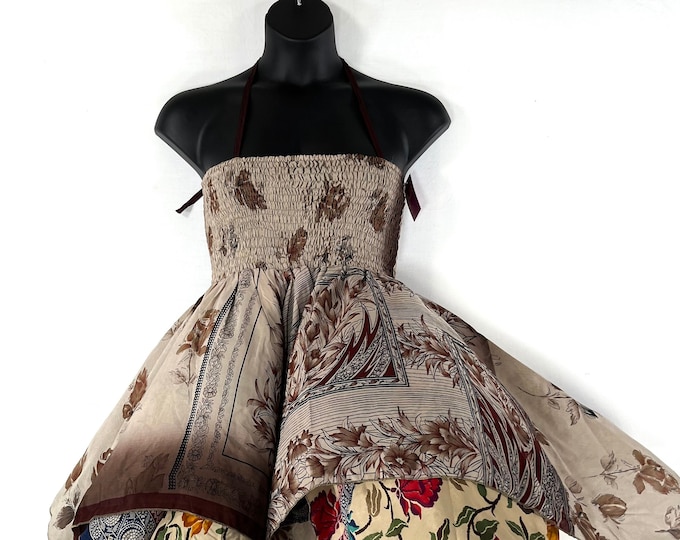 Agetha Plus Plus size Silk Fairy Dress; 2XL bust, Midi length 38" (96cm) The Summer Maternity Dress SKU:908-7350