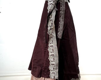 Pemberin Maxi Wrap Skirt - Silk Brocade - Two Layer - A-Line - One Size SKU:2035-8411