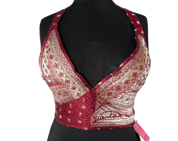 S. Phoenix Tribal Top. New cut in Silk brocade. SKU:1022-5993