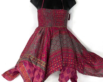 Gina Plus size, Fairy Dress 38" Long  in Summer Silk (An ideal Maternity, Tall Girl Dress) SKU:906-7868