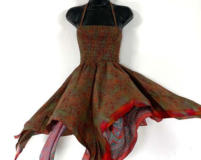 Elvina Fairy Dress; Silk Sundress a Boho Summer Dress SKU:901-6015