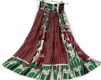 XL. Delilah Culottes in Summer Silk Plus size with Elasticated Waist, great for a fuller figure. (Wide Leg Palazzo Pants)