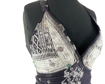 M. Phoenix Tribal Top. New cut. Silk brocade, Steampunk Pagan, Bohemian, Larp, Goth, Celtic crop top SKU:1023-7640