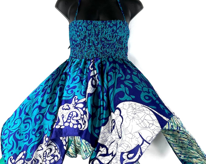 Agetha Plus Plus size Silk Fairy Dress; 2XL bust, Midi length 38" (96cm) The Summer Maternity Dress SKU:908-7366