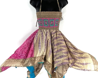 Elvina Fairy Dress; Silky One Size Sundress comfortable & ethical, Length 87cm (34") SKU:901-8367