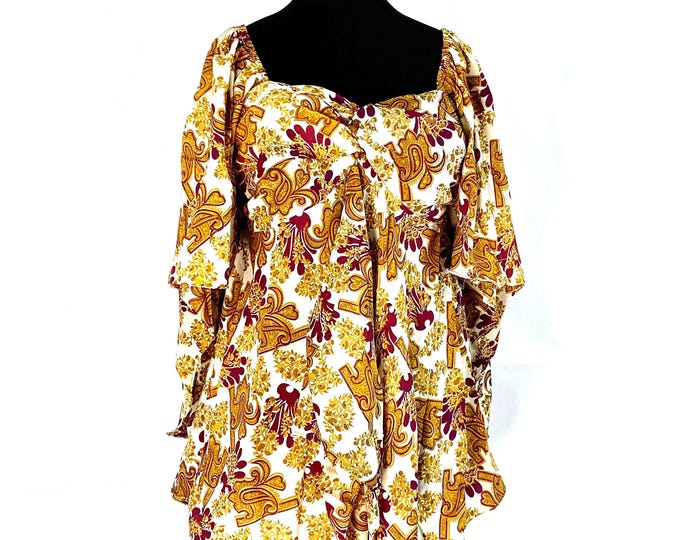 Stevie Boho Floaty Silk Top (Forest Fairy Pixie Blouse) Womens Summer Top One Size.