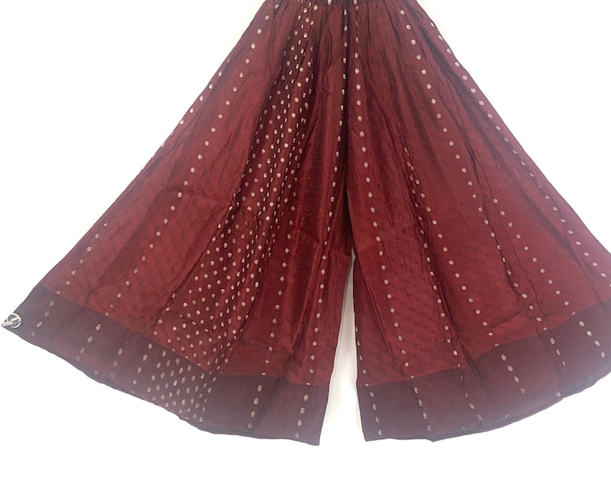 Felicity Culottes in Silk brocade; Wide Leg Palazzo pants.  SKU:810-4726