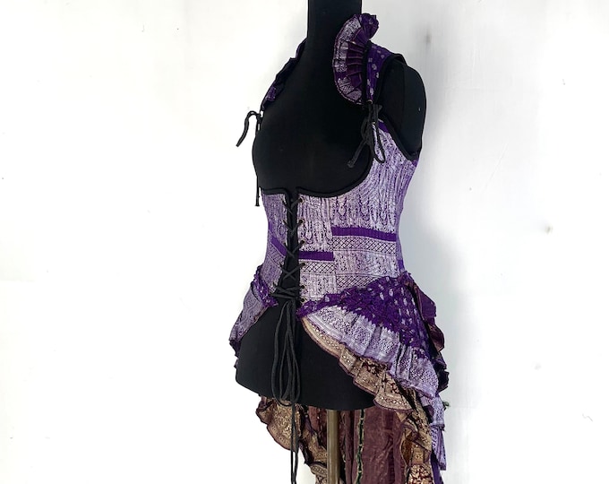 M. Elisa Underbust Long Body Corset Dress in Silk Brocade SKU:2004-4398
